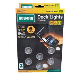 HOLMAN DECK LIGHT KIT 30MM WARM WHITE 6 PACK DLW3006